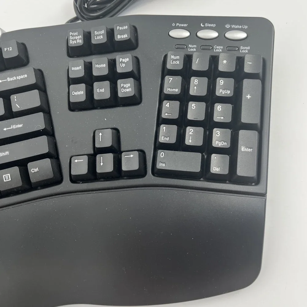 Adesso‎ Tru-Form Contoured Ergonomic Keyboard PCK-308B Clean